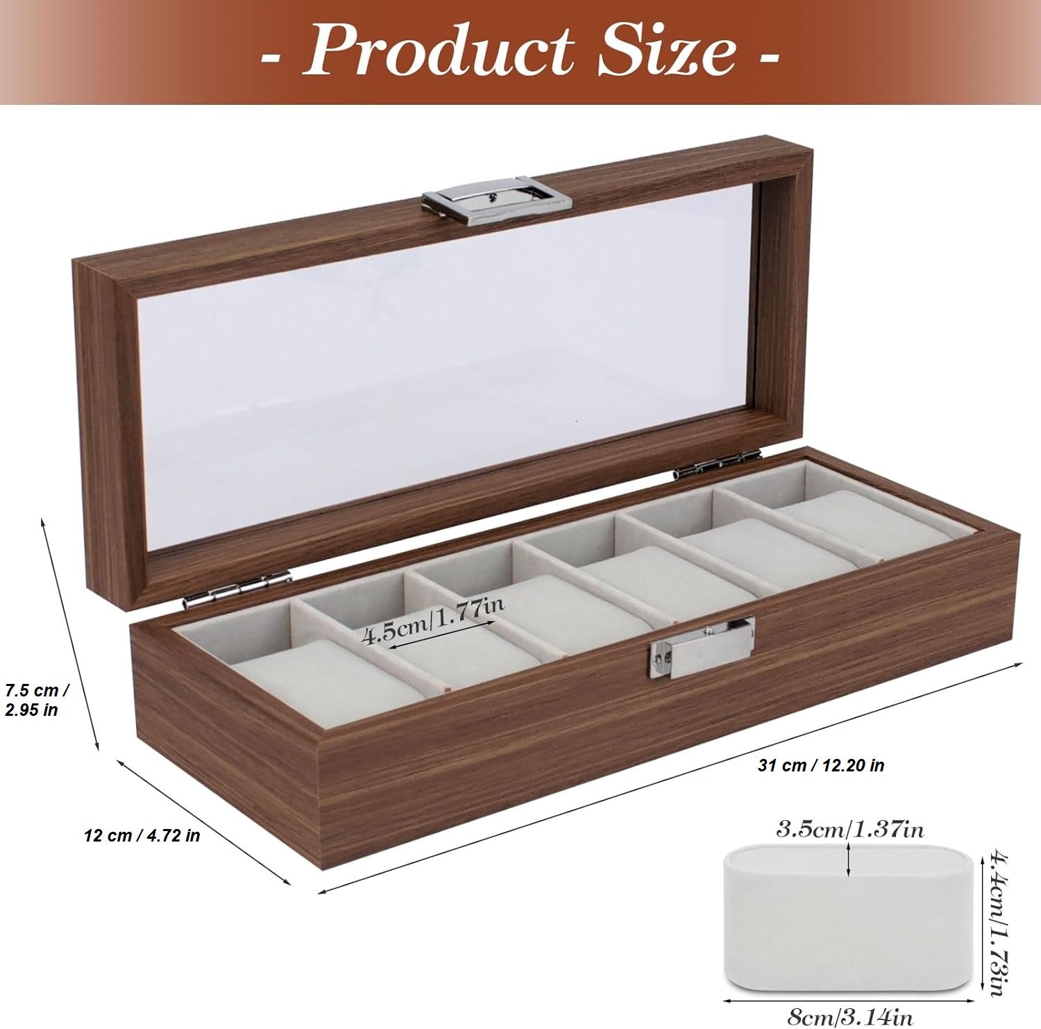 Premium Wooden Watch Organizer 6 Slot.