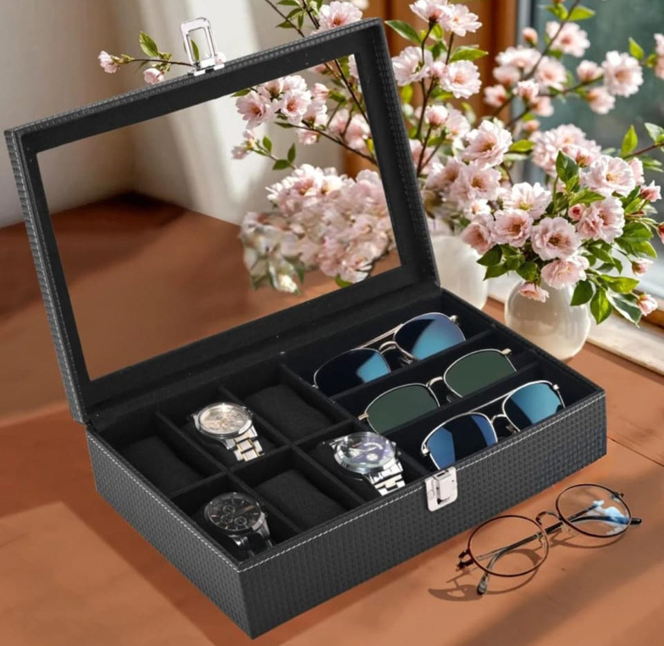 Watch Organizer 6 Slots With Sunglass Organizer 3 Slots.