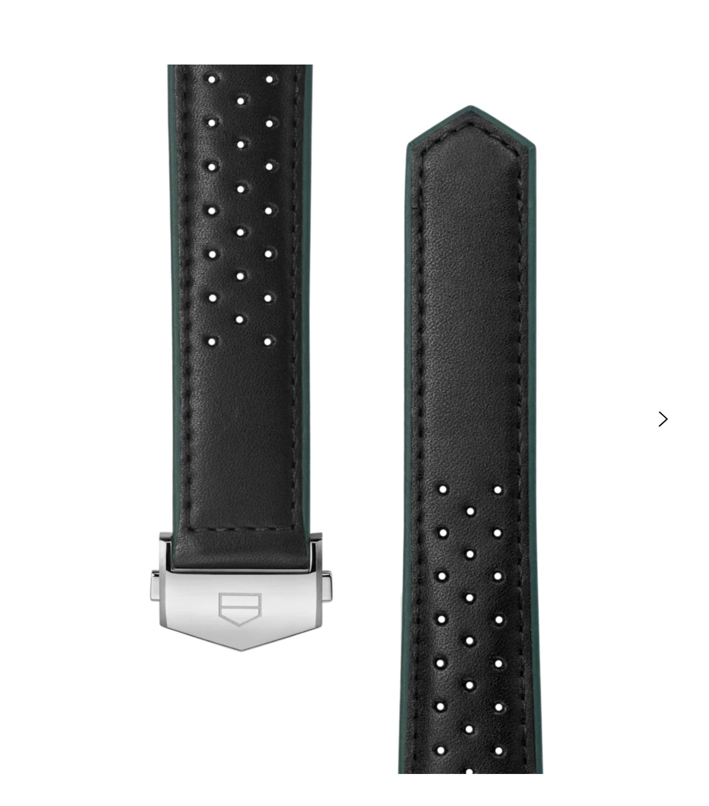 TAG HEUER CARRERA BLACK PERFORATED LEATHER STRAP