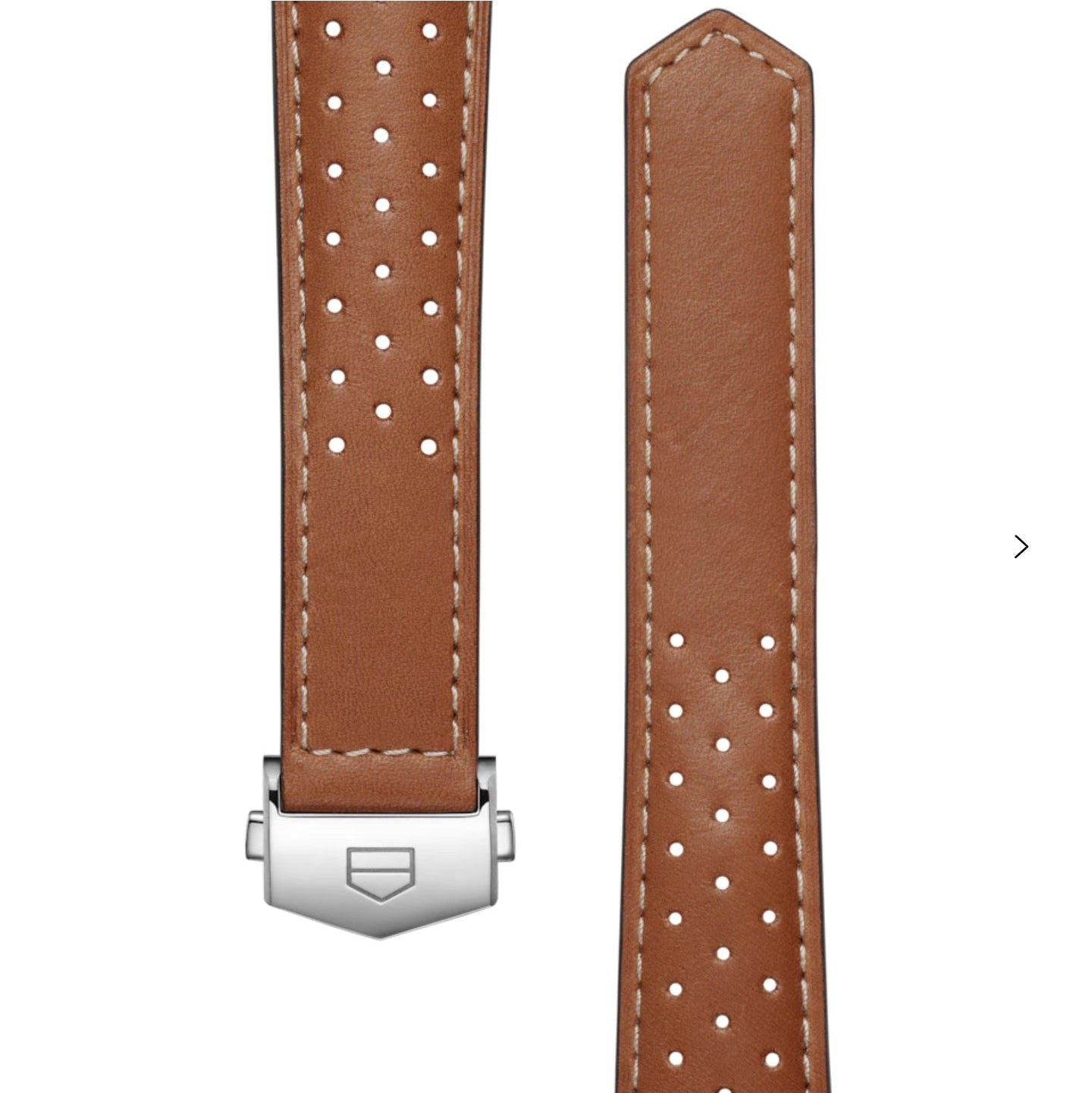 TAG HEUER CARRERA BROWN PERFORATED LEATHER STRAP