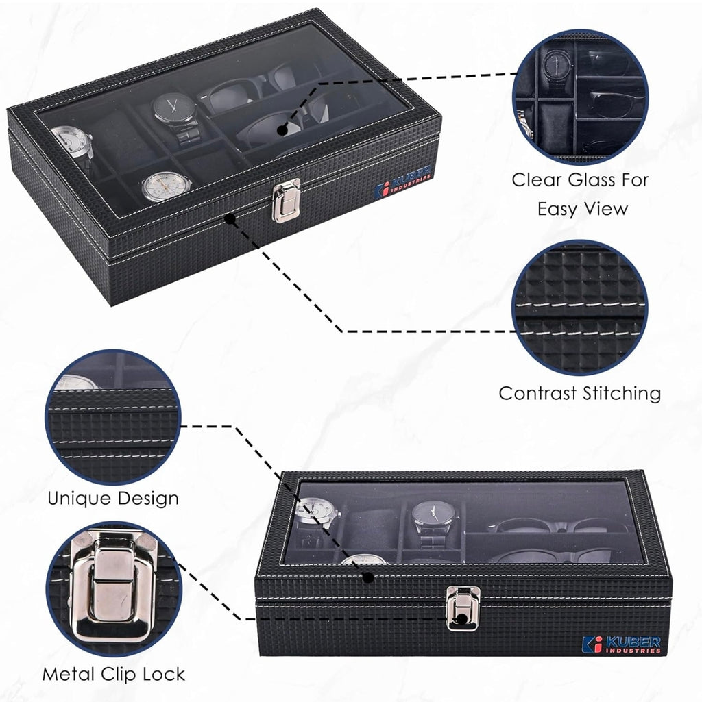 Watch Organizer 6 Slots With Sunglass Organizer 3 Slots.
